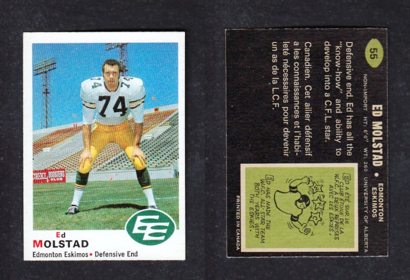 1970 CFL O-PEE-CHEE FOOTBALL CARD #55 E. MOLSTAD photo