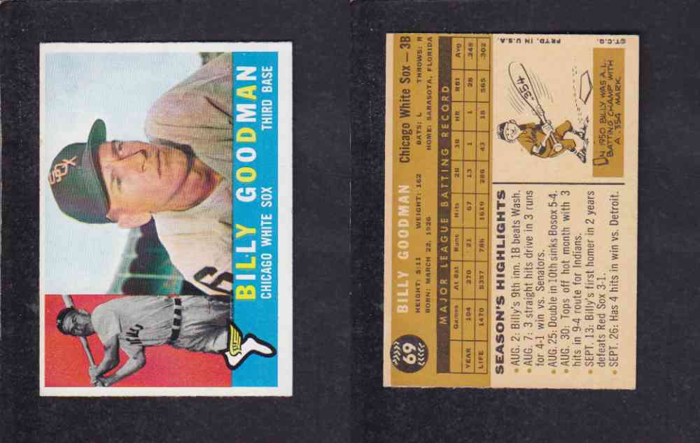 1960 TOPPS BASEBALL CARD  #69 B. GOODMAN photo