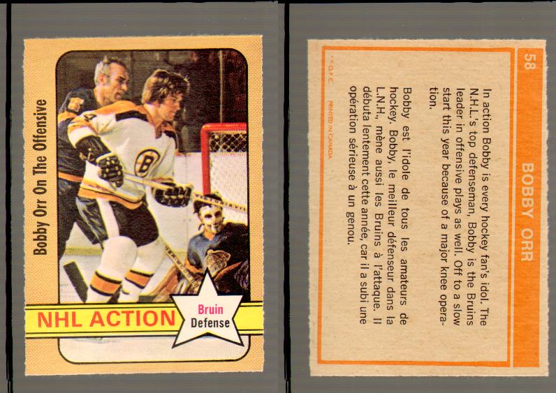 1972-73 O-PEE-CHEE HOCKEY CARD #58 B.ORR IA photo