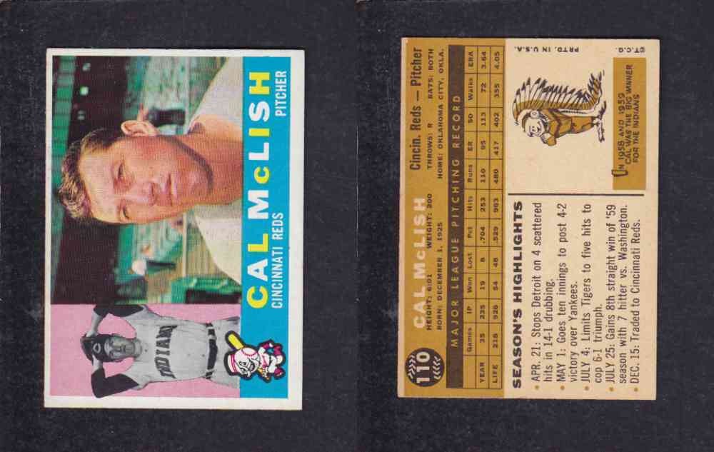 1960 TOPPS BASEBALL CARD #110 C. MCLISH photo