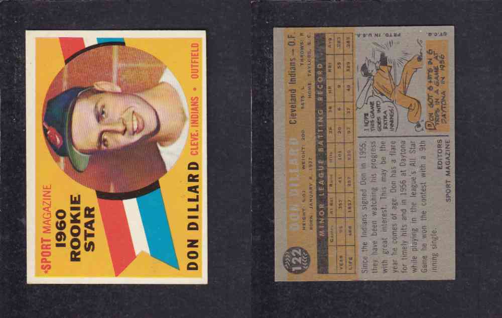 1960 TOPPS BASEBALL CARD #122 D. DILLARD photo 1960 TOPPS BASEBALL CARD #122 D. DILLARD photo