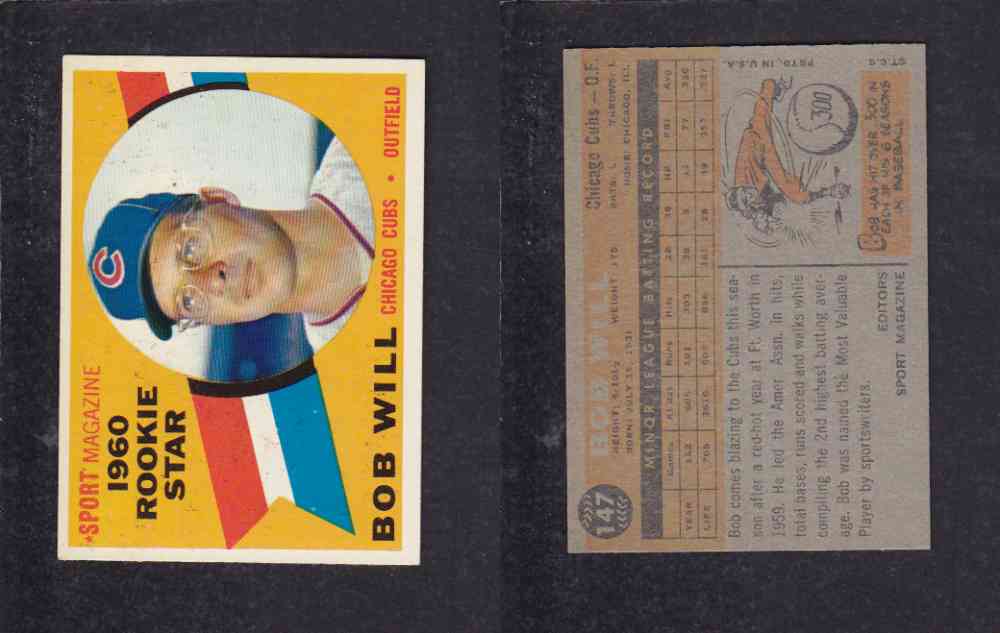 1960 TOPPS BASEBALL CARD #147 B. WILL photo