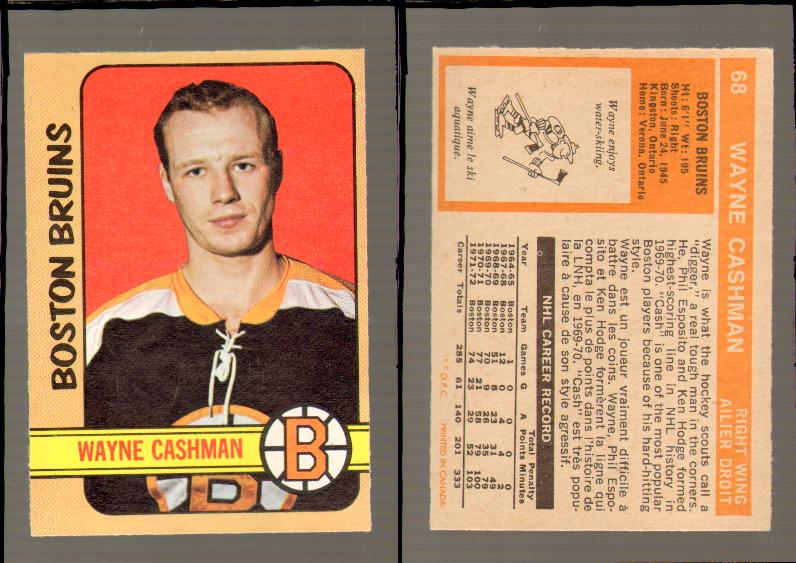 1972-73 O-PEE-CHEE HOCKEY CARD #68 W.CASHMAN photo 1972-73 O-PEE-CHEE HOCKEY CARD #68 W.CASHMAN photo
