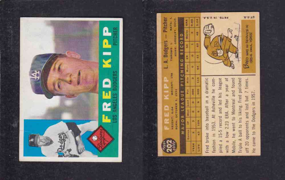 1960 TOPPS BASEBALL CARD #202 F. KIPP photo