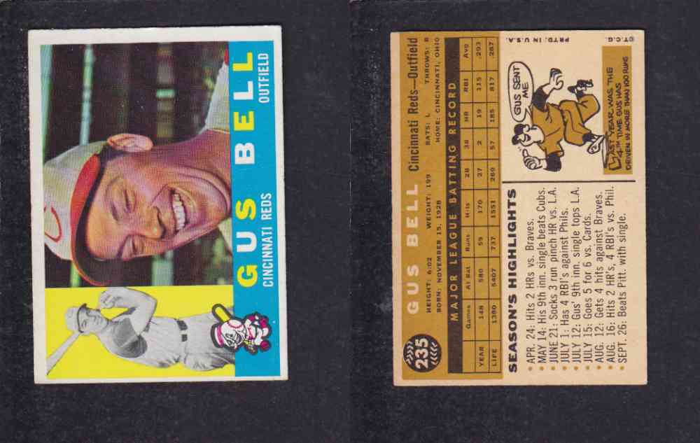 1960 TOPPS BASEBALL CARD #235 G. BELL photo