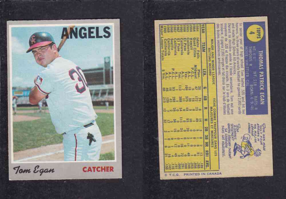 1970 O-PEE-CHEE BASEBALL CARD #4 T. EGAN photo 1970 O-PEE-CHEE BASEBALL CARD #4 T. EGAN photo