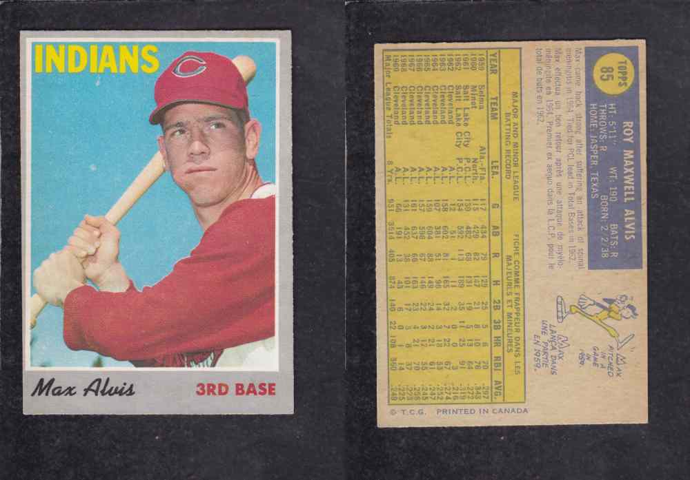 1970 O-PEE-CHEE BASEBALL CARD #85 M. ALVIS photo 1970 O-PEE-CHEE BASEBALL CARD #85 M. ALVIS photo