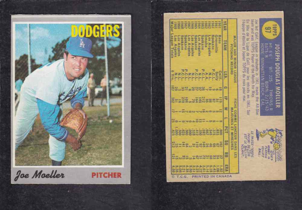 1970 O-PEE-CHEE BASEBALL CARD #97 MOELLER photo 1970 O-PEE-CHEE BASEBALL CARD #97 MOELLER photo