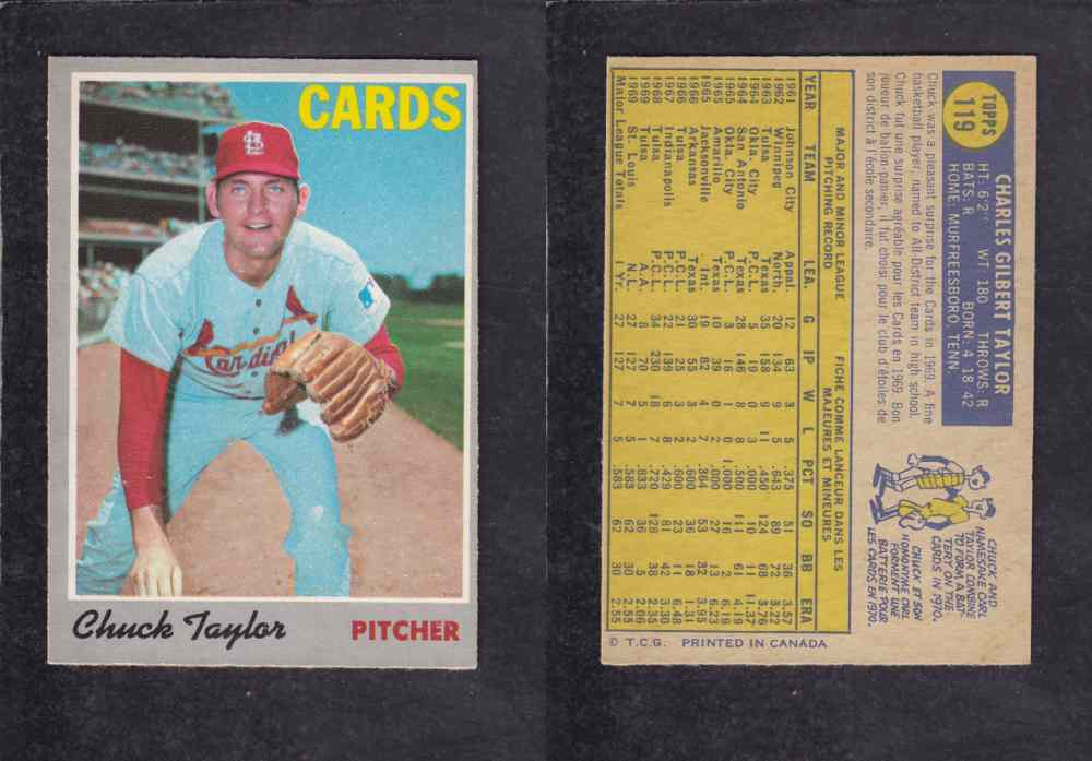 1970 O-PEE-CHEE BASEBALL CARD #119 C. TAYLOR photo 1970 O-PEE-CHEE BASEBALL CARD #119 C. TAYLOR photo