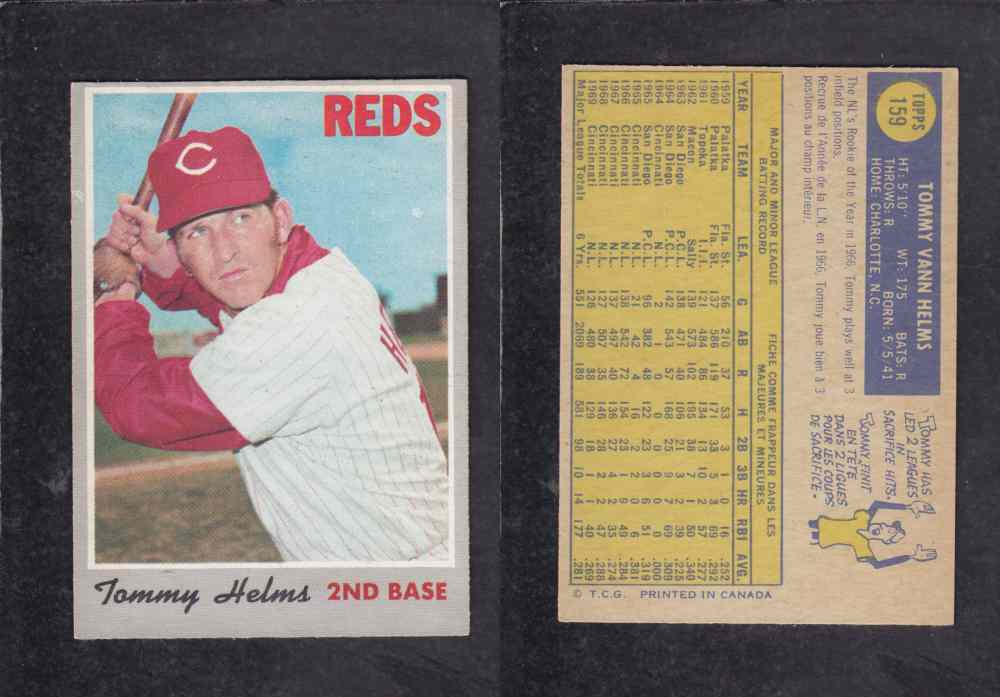 1970 O-PEE-CHEE BASEBALL CARD #159 T. HELMS photo 1970 O-PEE-CHEE BASEBALL CARD #159 T. HELMS photo