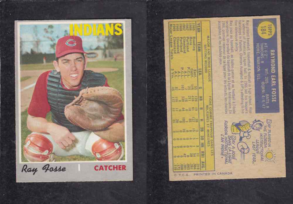 1970 O-PEE-CHEE BASEBALL CARD #184 R. FOSSE photo