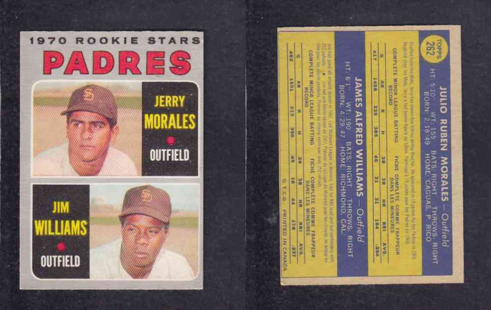 1970 O-PEE-CHEE BASEBALL CARD #262 ROOKIE STARS PADRES photo 1970 O-PEE-CHEE BASEBALL CARD #262 ROOKIE STARS PADRES photo