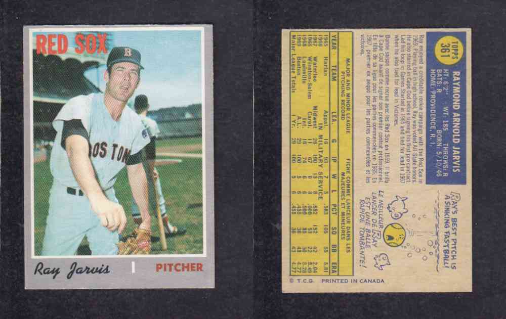 1970 O-PEE-CHEE BASEBALL CARD #361 R. JARVIS photo 1970 O-PEE-CHEE BASEBALL CARD #361 R. JARVIS photo