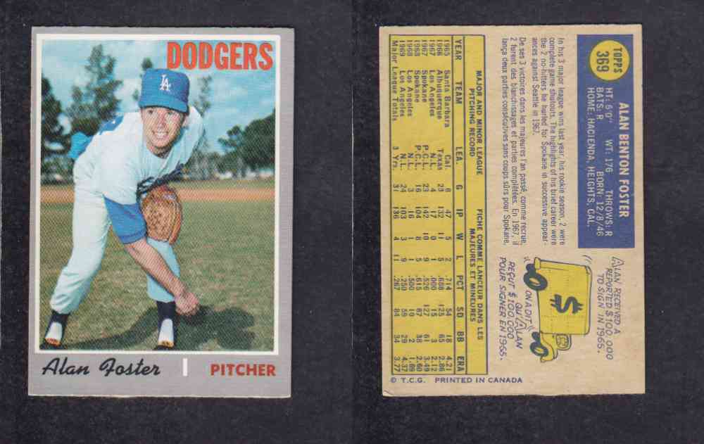 1970 O-PEE-CHEE BASEBALL CARD #369 A. FOSTER photo 1970 O-PEE-CHEE BASEBALL CARD #369 A. FOSTER photo