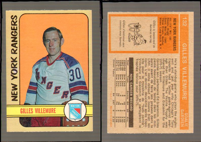 1972-73 O-PEE-CHEE HOCKEY CARD #132 G.VILLEMURE photo 1972-73 O-PEE-CHEE HOCKEY CARD #132 G.VILLEMURE photo