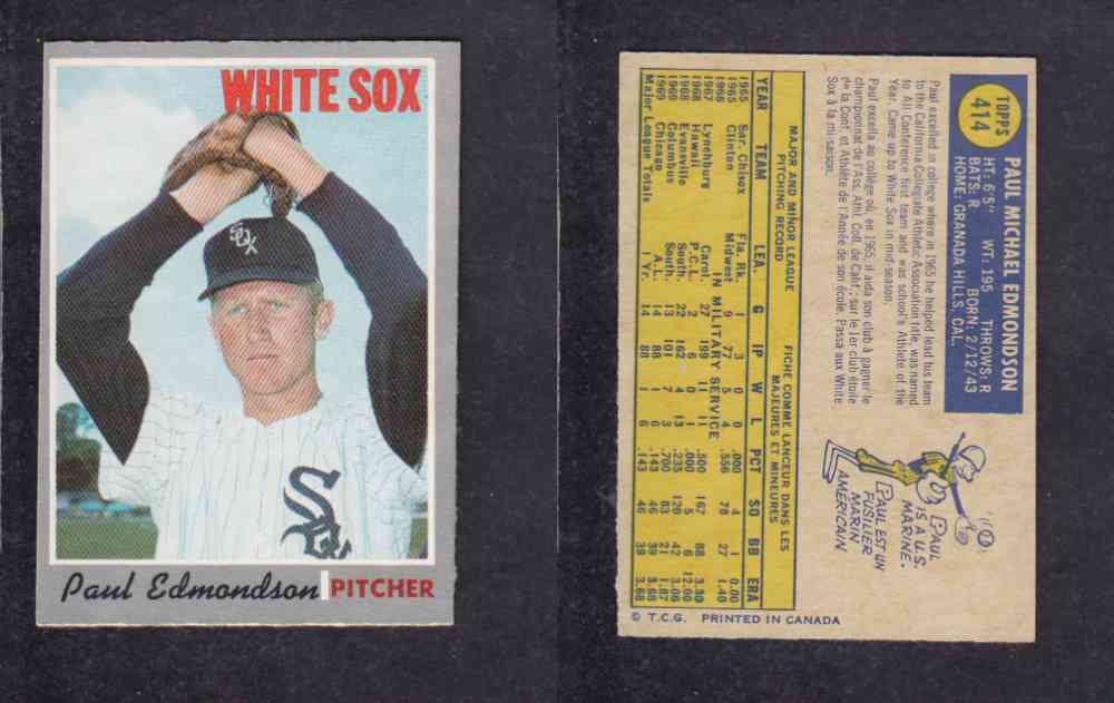 1970 O-PEE-CHEE BASEBALL CARD #414 P. EDMONDSON photo 1970 O-PEE-CHEE BASEBALL CARD #414 P. EDMONDSON photo