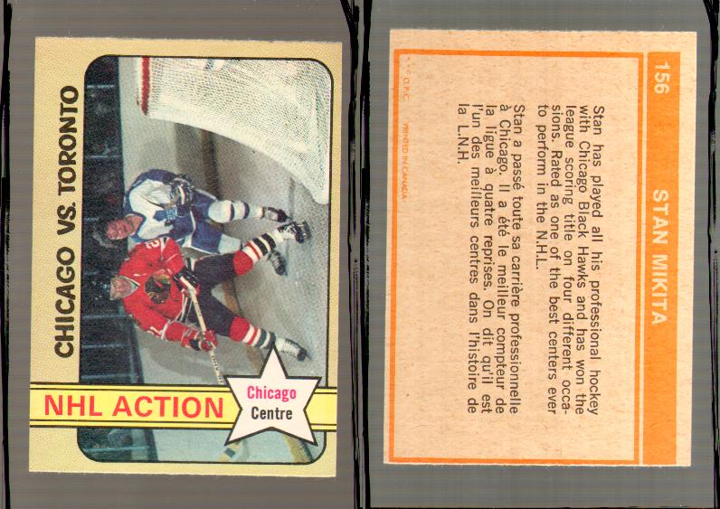 1972-73 O-PEE-CHEE HOCKEY CARD #156 CHICAGO VS TORONTO photo 1972-73 O-PEE-CHEE HOCKEY CARD #156 CHICAGO VS TORONTO photo