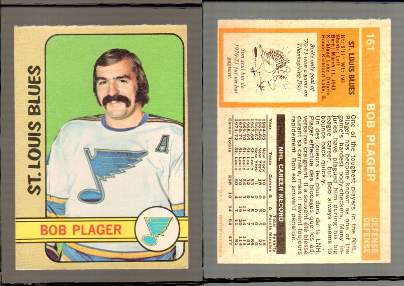 1972-73 O-PEE-CHEE HOCKEY CARD #161 B.PLAGER photo 1972-73 O-PEE-CHEE HOCKEY CARD #161 B.PLAGER photo
