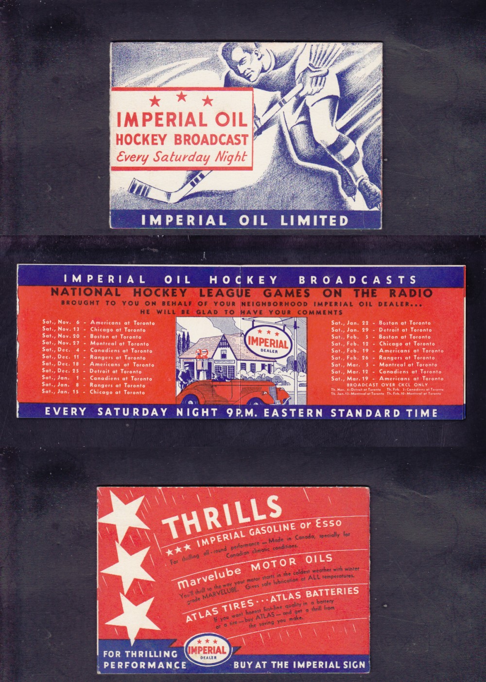 1937-38 ESSO NHL HOCKEY SCHEDULE photo