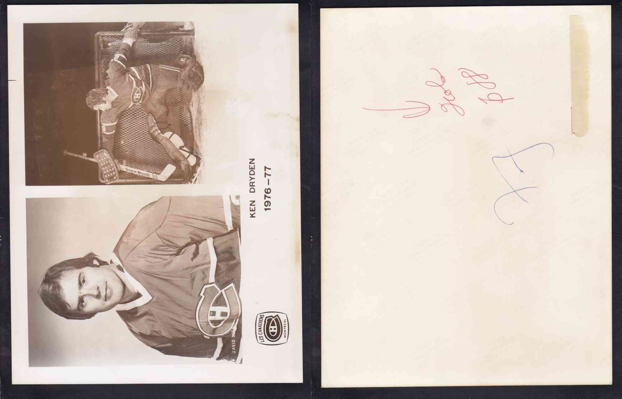 1976-77 MONTREAL CANADIENS K. DRYDEN PHOTO photo