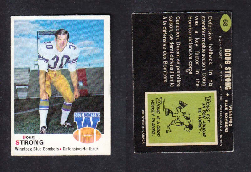1970 CFL O-PEE-CHEE FOOTBALL CARD #68 D. STRONG photo