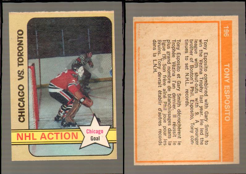 1972-73 O-PEE-CHEE HOCKEY CARD #196 CHICAGO VS TORONTO photo 1972-73 O-PEE-CHEE HOCKEY CARD #196 CHICAGO VS TORONTO photo
