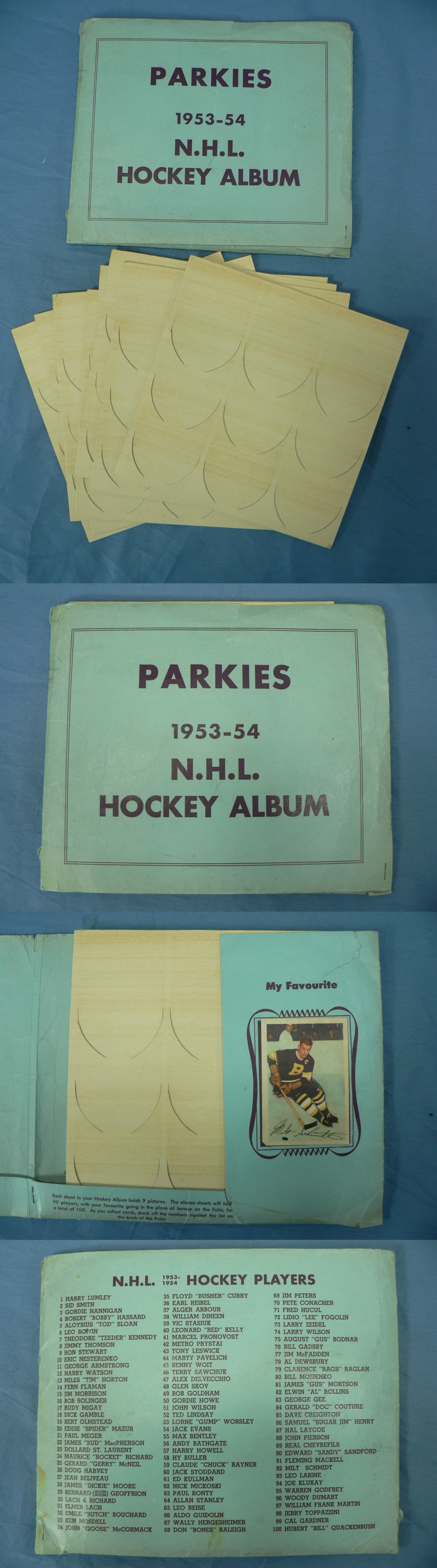 1953-54 PARKHURST HOCKEY CARD EMPTY ALBUM photo