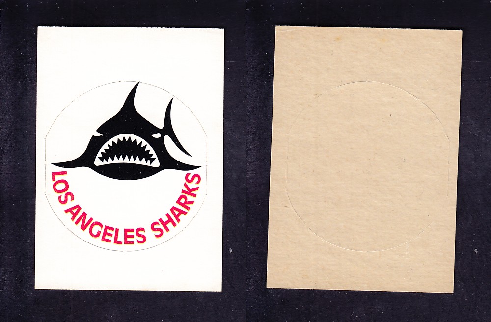 1972-73 O-P-C WHA TEAM EMBLEM LOS ANGELES SHARKS photo 1972-73 O-P-C WHA TEAM EMBLEM LOS ANGELES SHARKS photo
