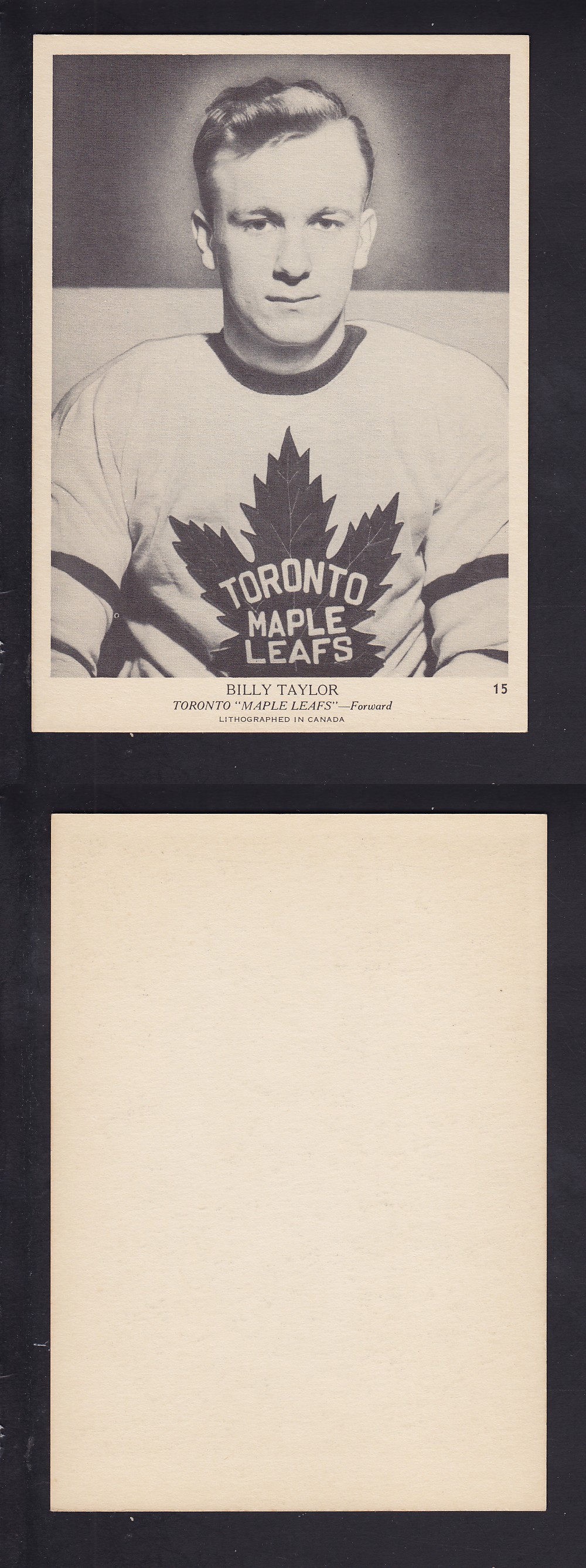 1939-40 O-PEE-CHEE HOCKEY CARD #15 B. TAYLOR photo 1939-40 O-PEE-CHEE HOCKEY CARD #15 B. TAYLOR photo