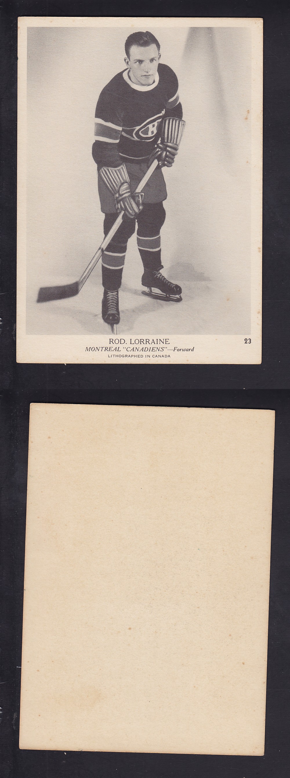 1939-40 O-PEE-CHEE HOCKEY CARD #23 R. LORRAINE photo 1939-40 O-PEE-CHEE HOCKEY CARD #23 R. LORRAINE photo