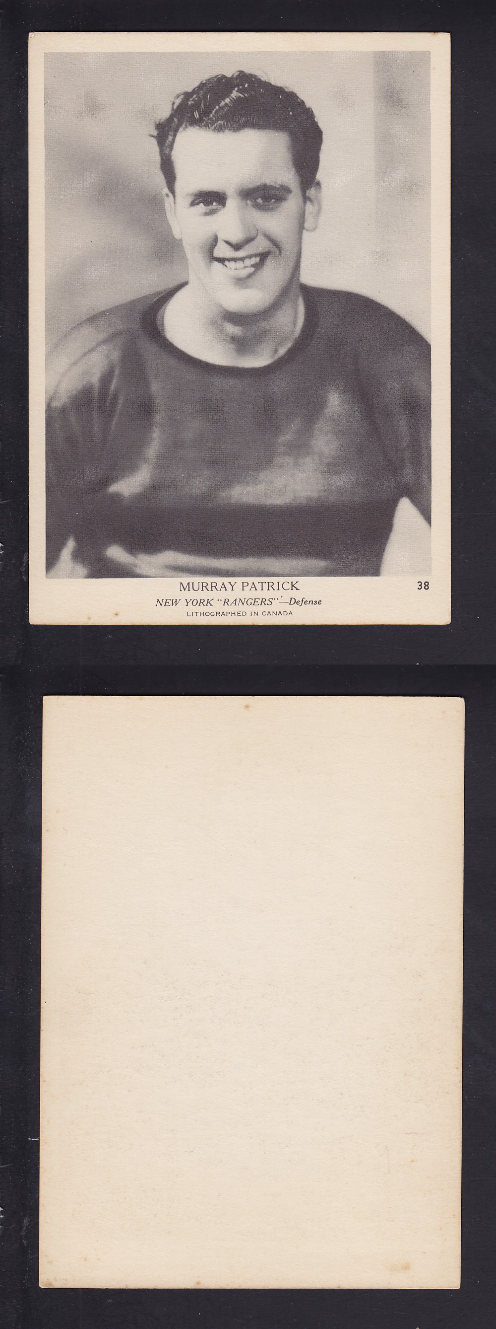 1939-40 O-PEE-CHEE HOCKEY CARD #38 M. PATRICK photo 1939-40 O-PEE-CHEE HOCKEY CARD #38 M. PATRICK photo