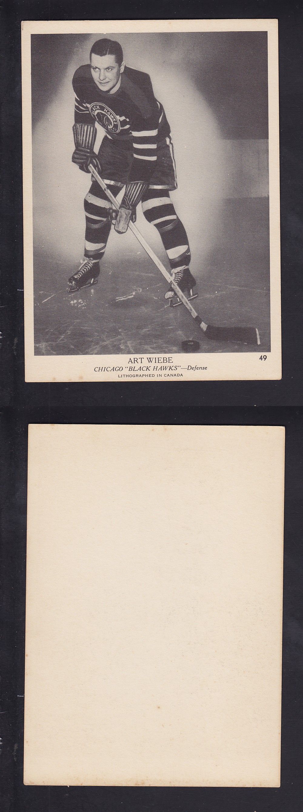 1939-40 O-PEE-CHEE HOCKEY CARD #49 A. WIEBE photo 1939-40 O-PEE-CHEE HOCKEY CARD #49 A. WIEBE photo