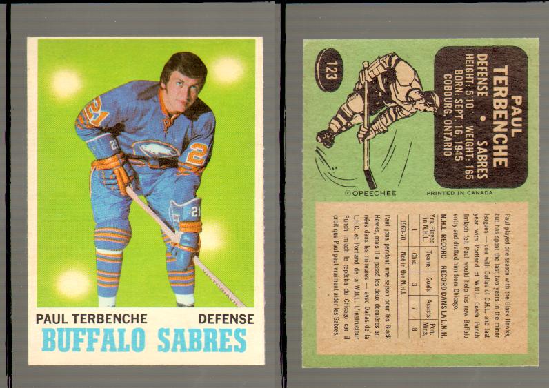 1970-71 O-PEE-CHEE CARD #123 P. TERBENCHE photo