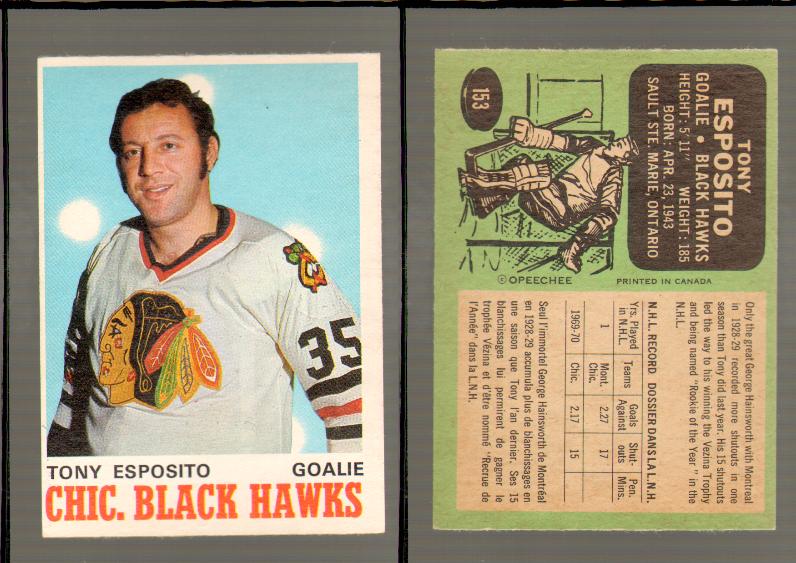 1970-71 O-PEE-CHEE CARD #153 T. ESPOSITO photo