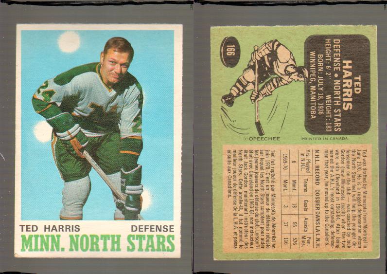 1970-71 O-PEE-CHEE CARD #166 T. HARRIS photo