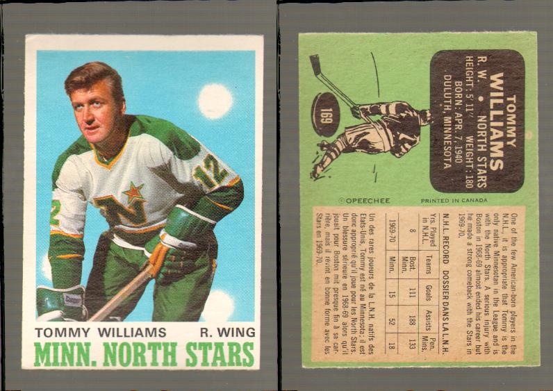 1970-71 O-PEE-CHEE CARD #169 T. WILLIAMS photo