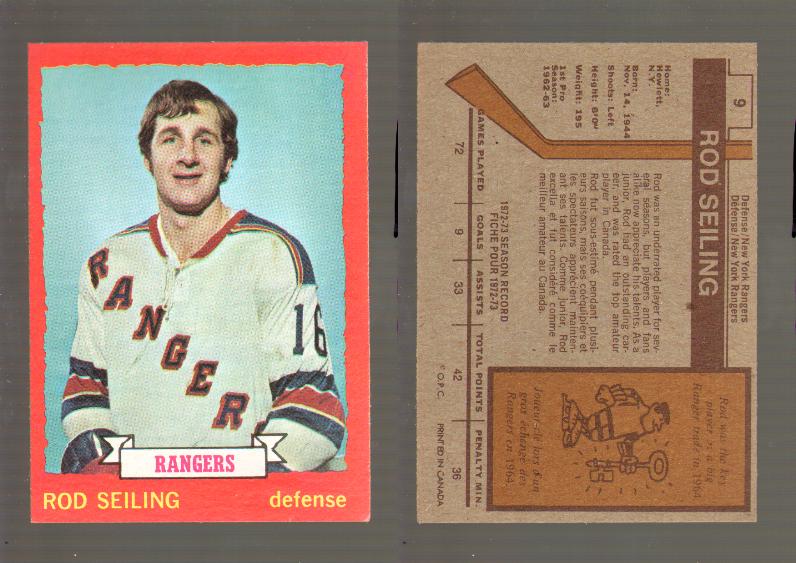 1973-74 O-PEE-CHEE CARD #9 R. SEILING photo 1973-74 O-PEE-CHEE CARD #9 R. SEILING photo