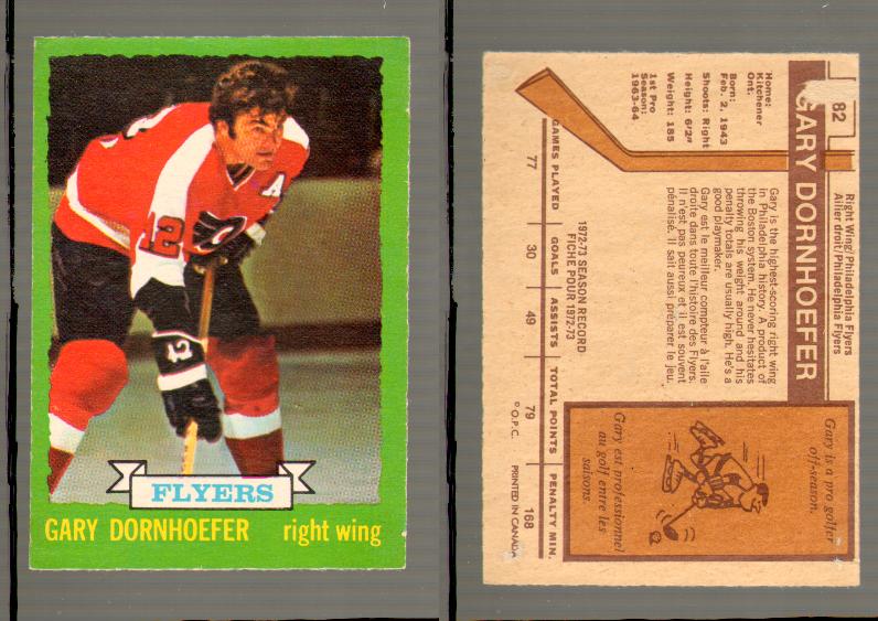 1973-74 O-PEE-CHEE CARD #182 G. DORNHOEFER photo 1973-74 O-PEE-CHEE CARD #182 G. DORNHOEFER photo