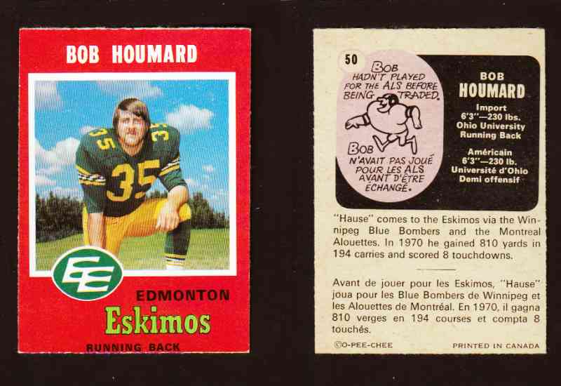 1971 CFL O-PEE-CHEE FOOTBALL CARD #50 B. HOUMARD photo 1971 CFL O-PEE-CHEE FOOTBALL CARD #50 B. HOUMARD photo