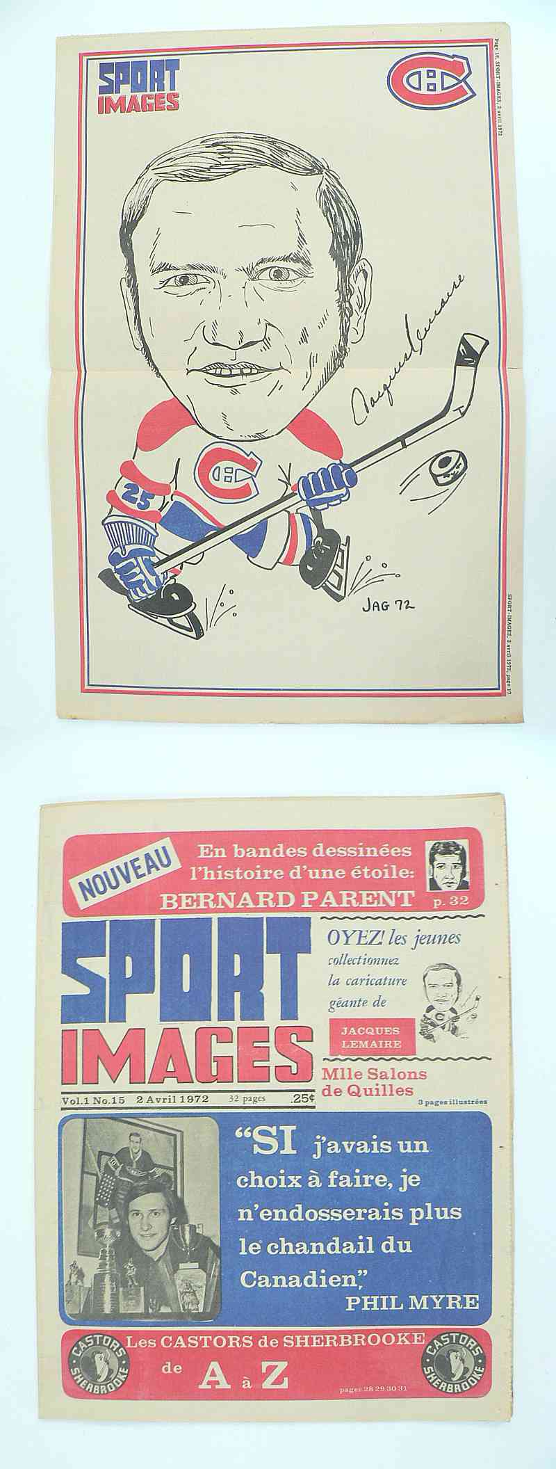 1972 SPORT IMAGES FULL MAGAZINE J.LEMAIRE POSTER photo