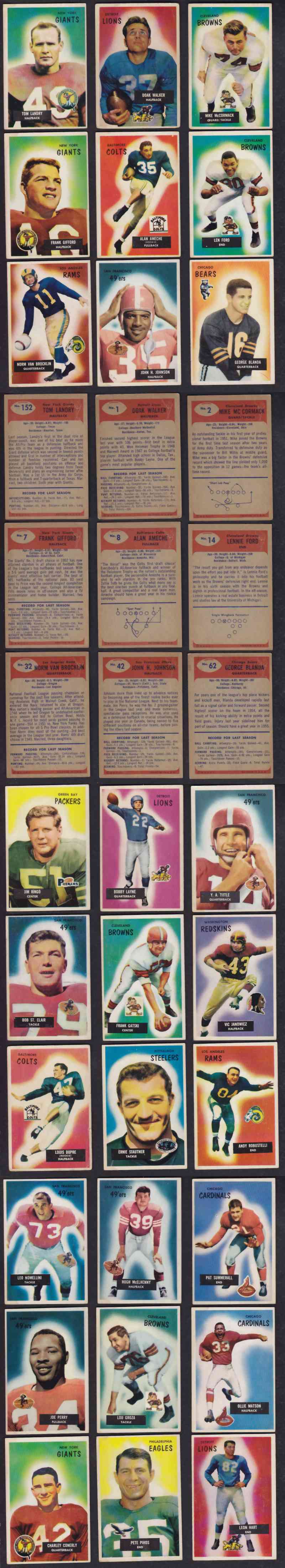 1955 BOWMAN FOOTBALL CARD FULL SET 160/160 photo