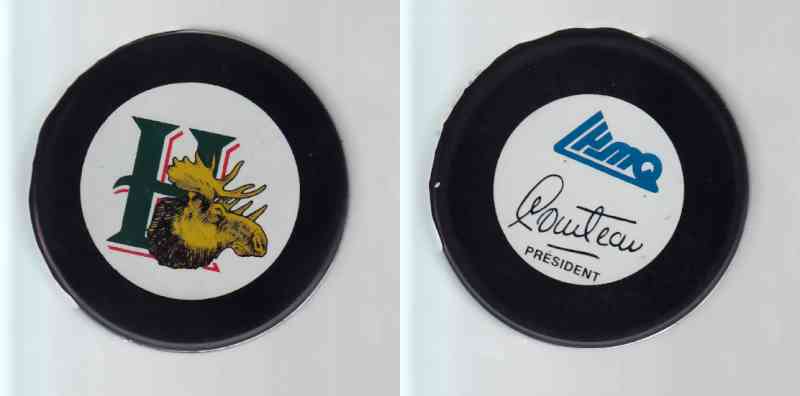 1995-98 QMJHL SLOVAKIA HALIFAX MOOSEHEADS GAME PUCK photo