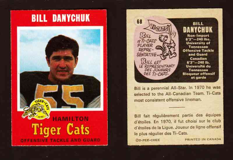 1971 CFL O-PEE-CHEE FOOTBALL CARD #68 B. DANYCHUK photo 1971 CFL O-PEE-CHEE FOOTBALL CARD #68 B. DANYCHUK photo