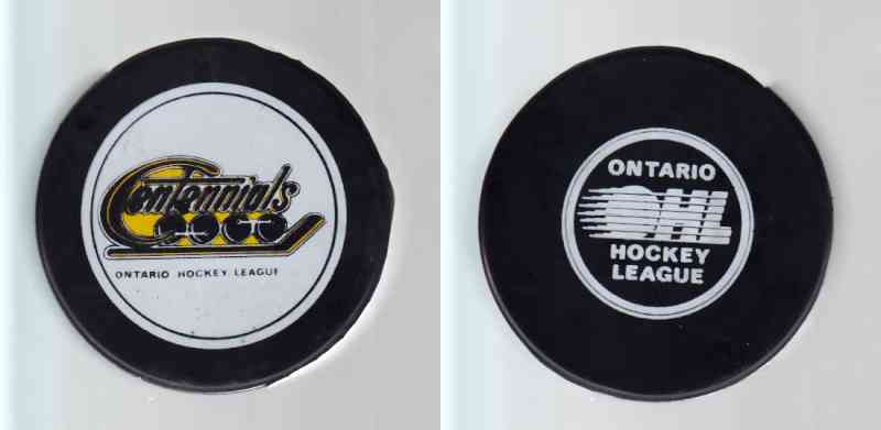 1984-86 OHL GDR NORTH BAY CENTENNIALS GAME PUCK photo
