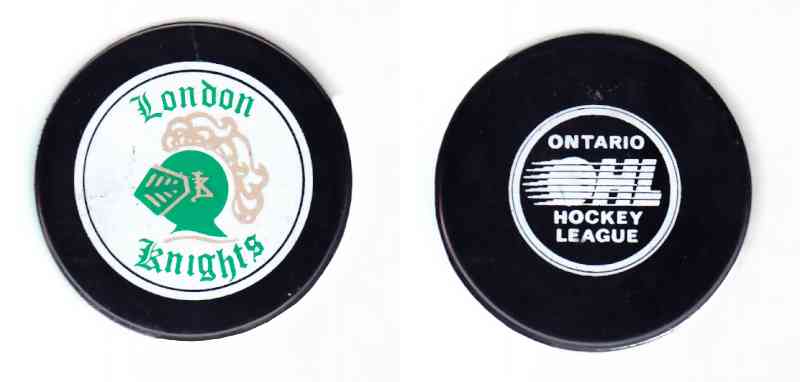 1984-86 OHL GDR LONDON KNIGHTS GAME PUCK photo 1984-86 OHL GDR LONDON KNIGHTS GAME PUCK photo