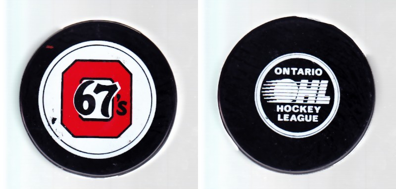 1984-86 OHL GDR OTTAWA 67'S GAME PUCK photo