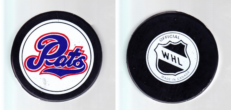 1983-86 WHL GDR REGINA PATS GAME PUCK photo