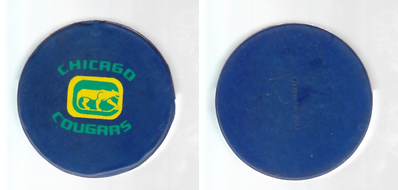 1972-75 WHA BILTRITE CHICAGO COUGARS GAME PUCK photo