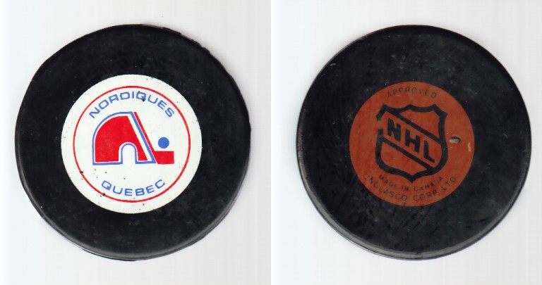 1980-85 NHL VICEROY QUEBEC NORDIQUES GAME PUCK photo 1980-85 NHL VICEROY QUEBEC NORDIQUES GAME PUCK photo