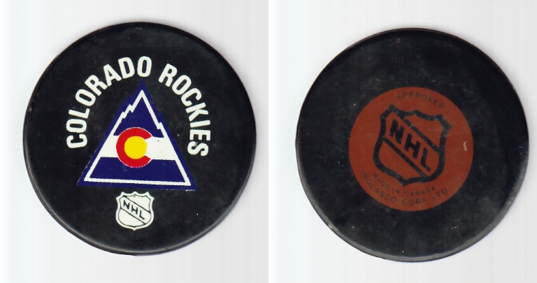 1980-85 NHL VICEROY COLORADO ROCKIES GAME PUCK photo 1980-85 NHL VICEROY COLORADO ROCKIES GAME PUCK photo